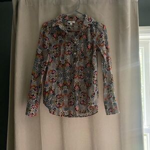 J crew floral blouse